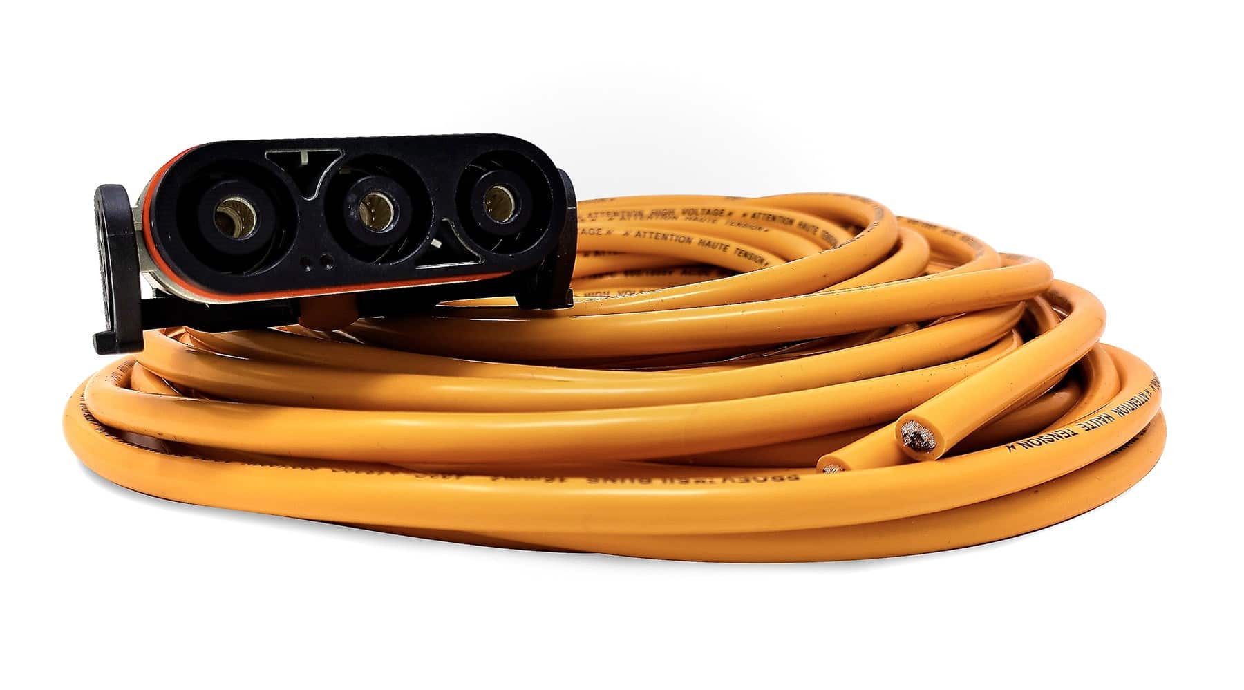 An image of orange assembly cables.